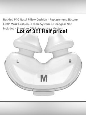 Lot of 3 Replacement ResMed nasal cushions for AirFit P10 system, size M